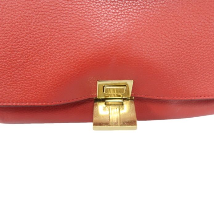 CELINE Trapeze Handbag, Red Leather, Includes Short Shoulder Strap