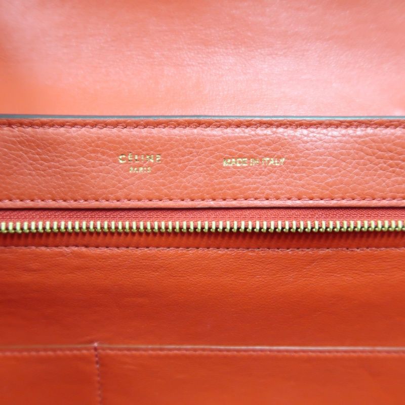 CELINE Trapeze Handbag, Red Leather, Includes Short Shoulder Strap