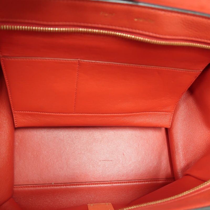 CELINE Trapeze Handbag, Red Leather, Includes Short Shoulder Strap