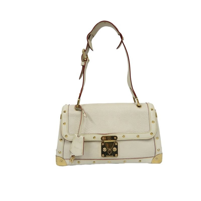 LOUIS VUITTON M91823 Beige White Suhali Tarantule Armpit Bag, Gold Hardware, Rivets Limited Edition, 2 Keys & Clochette