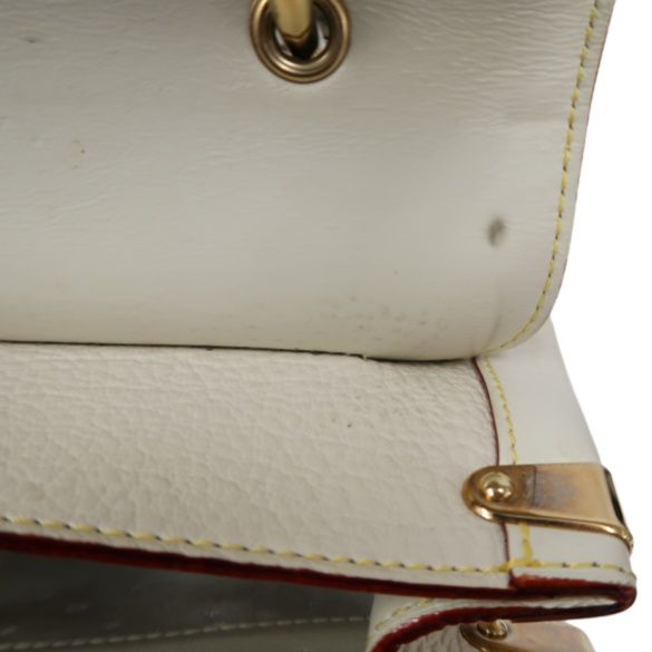 LOUIS VUITTON M91823 Beige White Suhali Tarantule Armpit Bag, Gold Hardware, Rivets Limited Edition, 2 Keys & Clochette