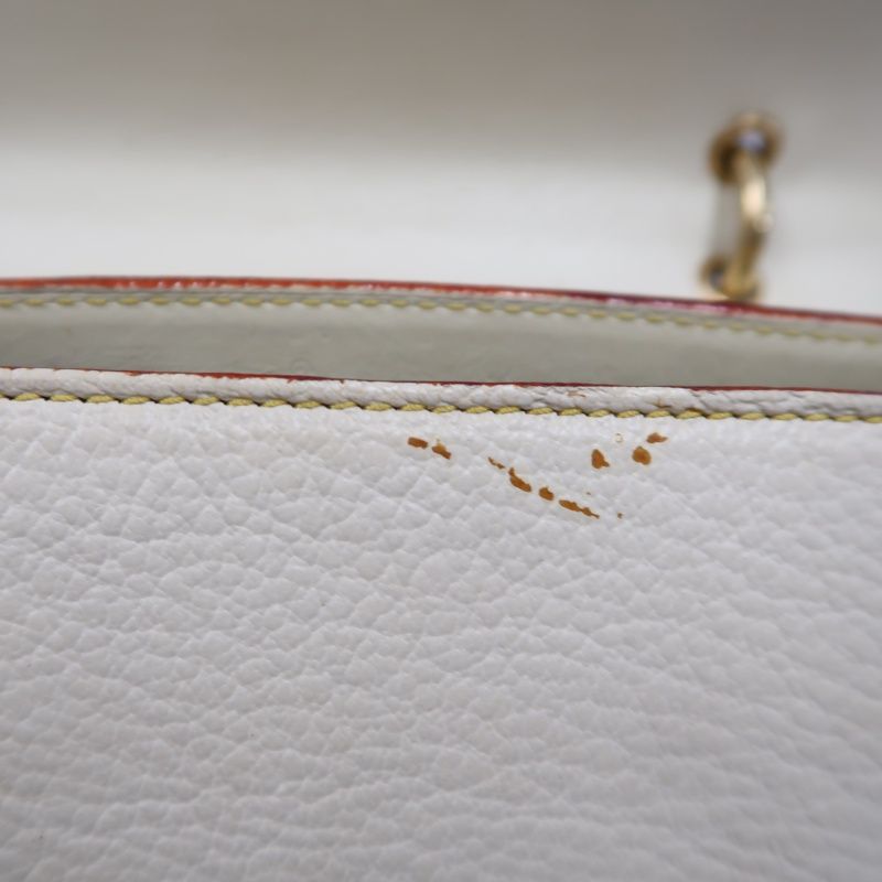 LOUIS VUITTON M91823 Beige White Suhali Tarantule Armpit Bag, Gold Hardware, Rivets Limited Edition, 2 Keys & Clochette