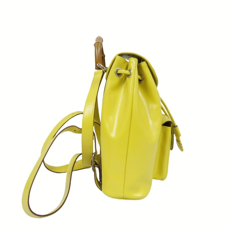 GUCCI 003 2034 0030 Yellow Bamboo Backpack, PVC Material