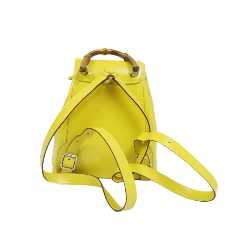 GUCCI 003 2034 0030 Yellow Bamboo Backpack, PVC Material