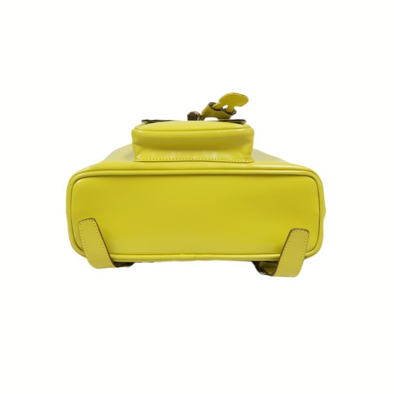 GUCCI 003 2034 0030 Yellow Bamboo Backpack, PVC Material
