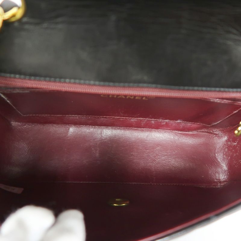 CHANEL Classic Flap (CF) Diana Chain Shoulder Bag, Lambskin, Black Quilted, Gold Hardware, Serial Number Starting with "3", Includes Dust Bag