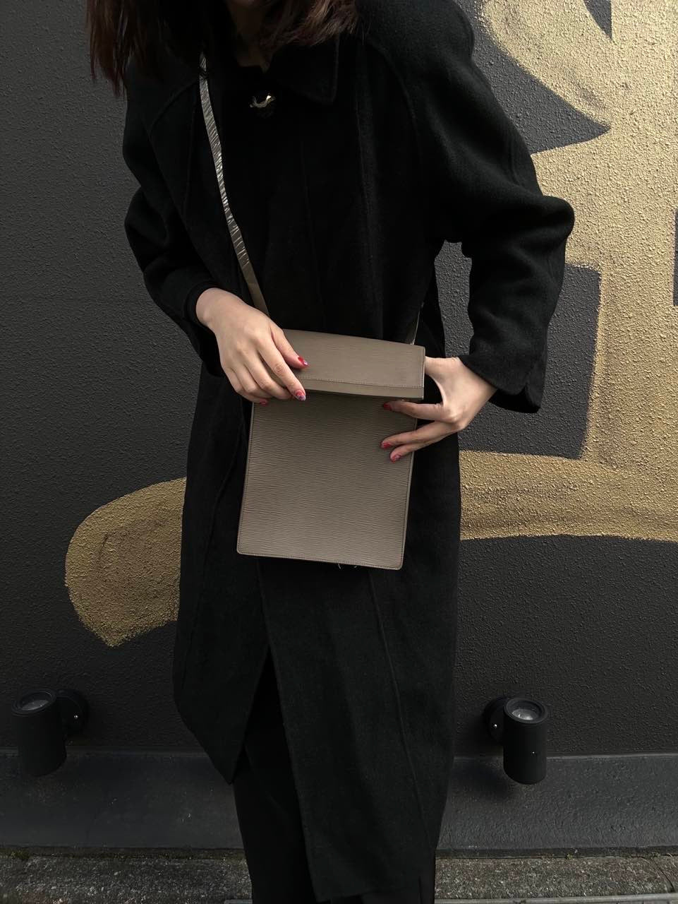 Louis Vuitton Epi Ramatuelle Pochette Shoulder Bag, Brown & Apricot, Calfskin