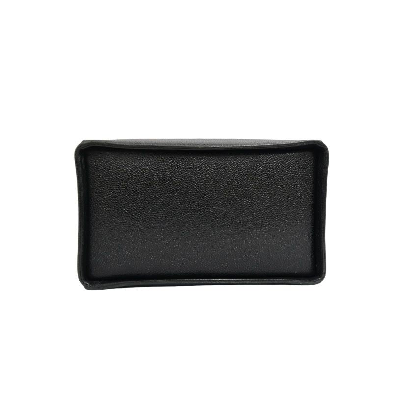 CHANEL Black Caviar Leather Vanity Bag with Coco Mark, Gold Hardware, Shoulder Strap & Guarantee CardCHANEL Black Caviar Leather Vanity Bag with Coco Mark, Gold Hardware, Shoulder Strap & Guarantee Card