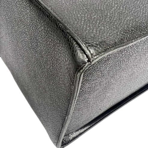 CHANEL Black Caviar Leather Vanity Bag with Coco Mark, Gold Hardware, Shoulder Strap & Guarantee CardCHANEL Black Caviar Leather Vanity Bag with Coco Mark, Gold Hardware, Shoulder Strap & Guarantee Card