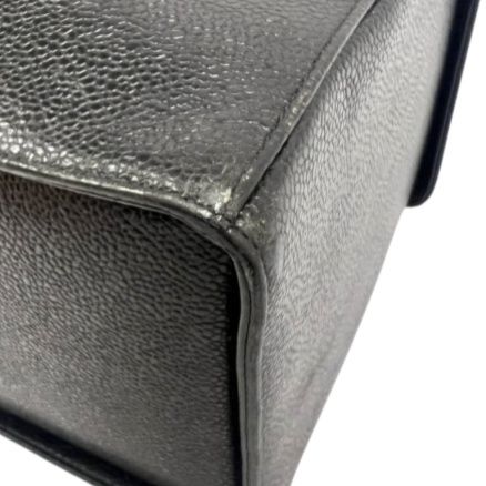 CHANEL Black Caviar Leather Vanity Bag with Coco Mark, Gold Hardware, Shoulder Strap & Guarantee CardCHANEL Black Caviar Leather Vanity Bag with Coco Mark, Gold Hardware, Shoulder Strap & Guarantee Card