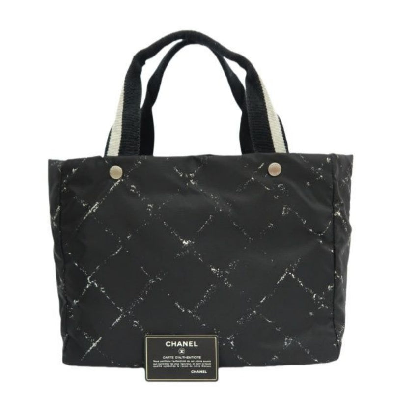 Chanel Travel Tote Bag Black Nylon with Authenticity Card