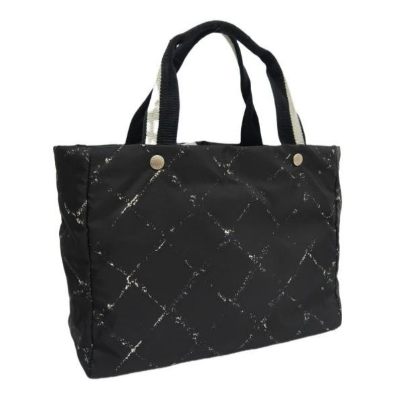 Chanel Travel Tote Bag Black Nylon with Authenticity Card