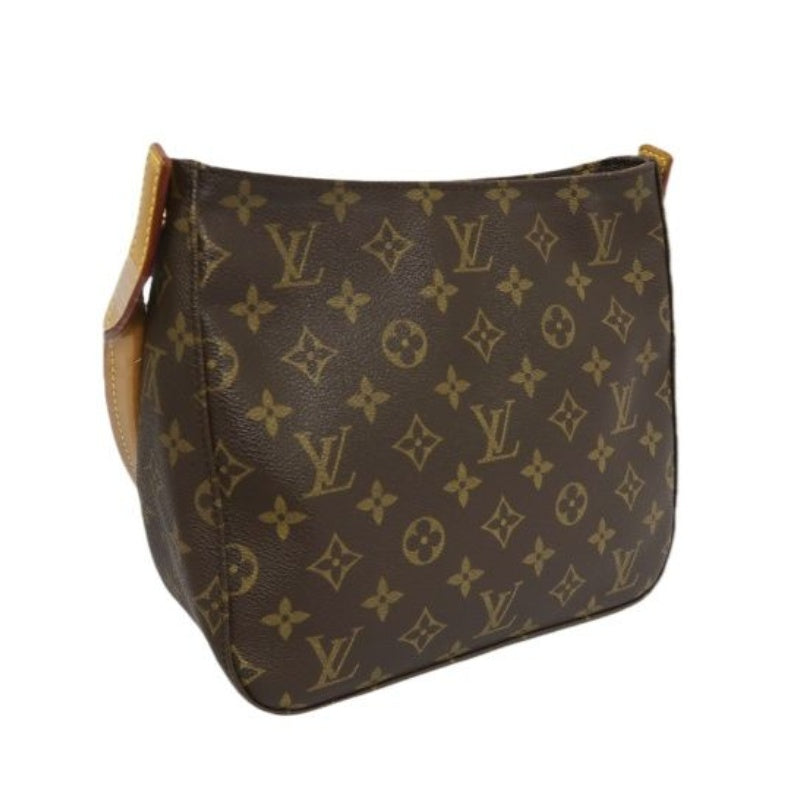 LOUIS VUITTON Monogram Looping MM Brown Coated Canvas Handbag & Shoulder Bag