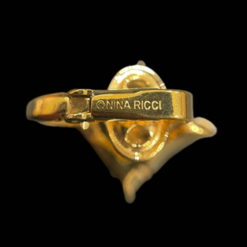 NINA RICCI Gold-Tone Alloy Clip-On Earrings