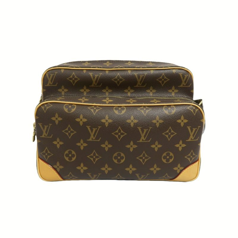 LOUIS VUITTON Monogram Nile Shoulder Bag, Brown, PVC-Coated Canvas, Horn Box Design