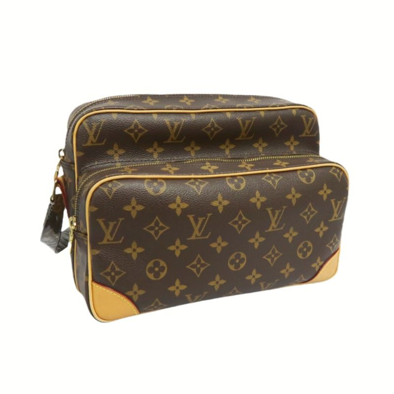 LOUIS VUITTON Monogram Nile Shoulder Bag, Brown, PVC-Coated Canvas, Horn Box Design