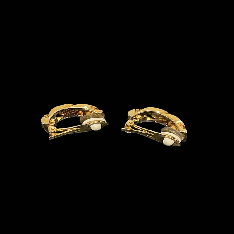 Dior ear clips, rhinestones, with dust bag, gold hardware, alloy material
