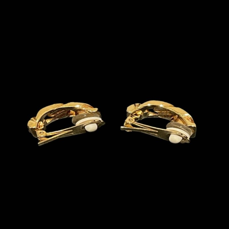 Dior ear clips, rhinestones, with dust bag, gold hardware, alloy material
