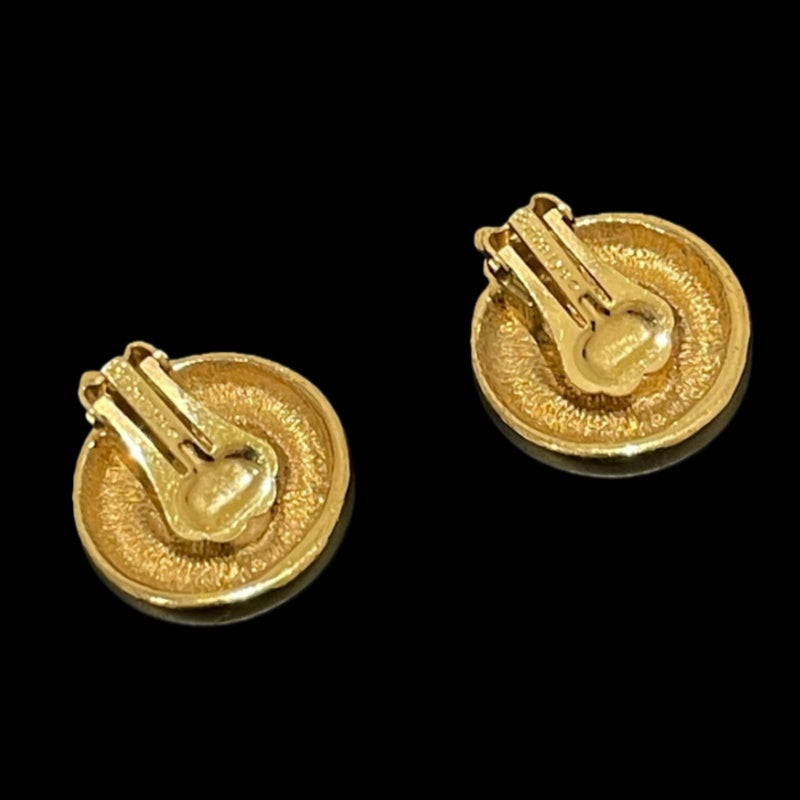Burberry Earrings, Gold Tone, Alloy, Clip-on