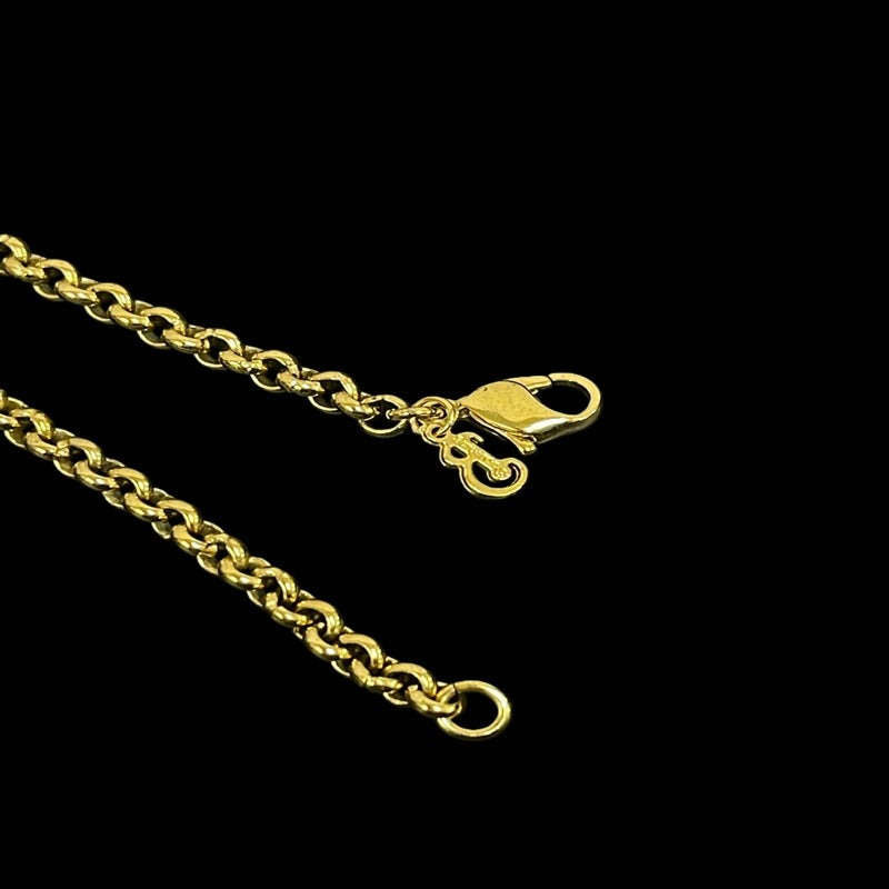 Burberry Necklace, Pearl / Green Stone, Alloy, Sweater Chain / Waist Chain