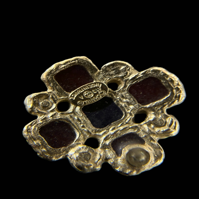 CHANEL Coco Mark colored stone earrings, with comments, A13A, gold hardware, CHANEL alloy, stud earrings