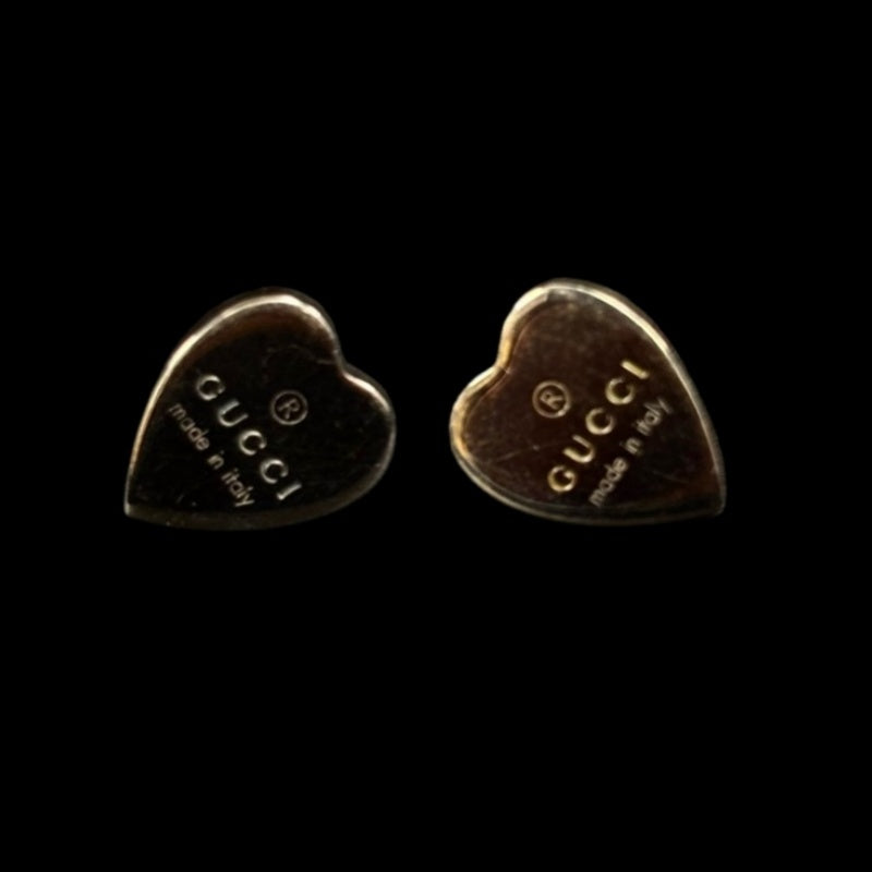 GUCCI Heart Earrings, 925 Sterling Silver, With Box & Dust Bag, 3.36g
