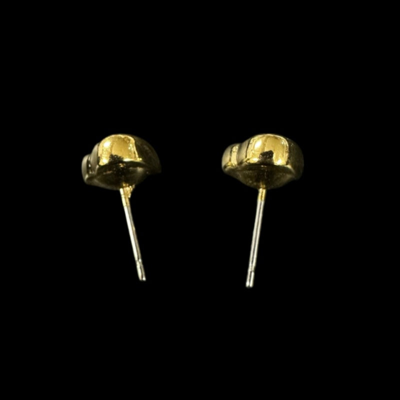 DIOR heart earrings, rhinestone, gold plated, with dust bag