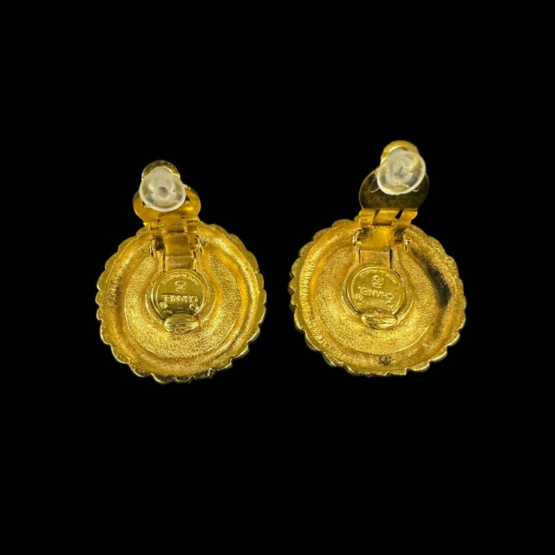CHANEL Earrings, Pearl, Gold Plated