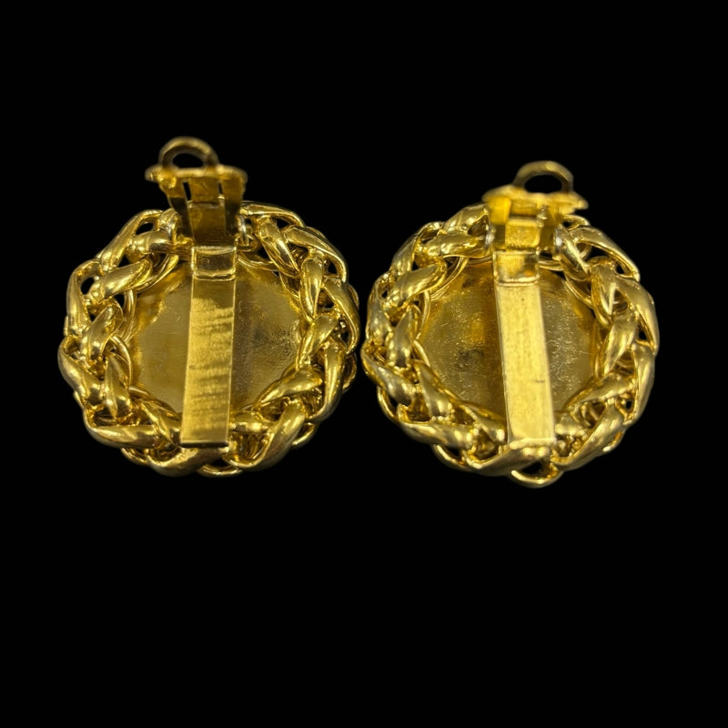 CHANEL Earrings, Gold Plated, Gold Tone Alloy, Clip-On