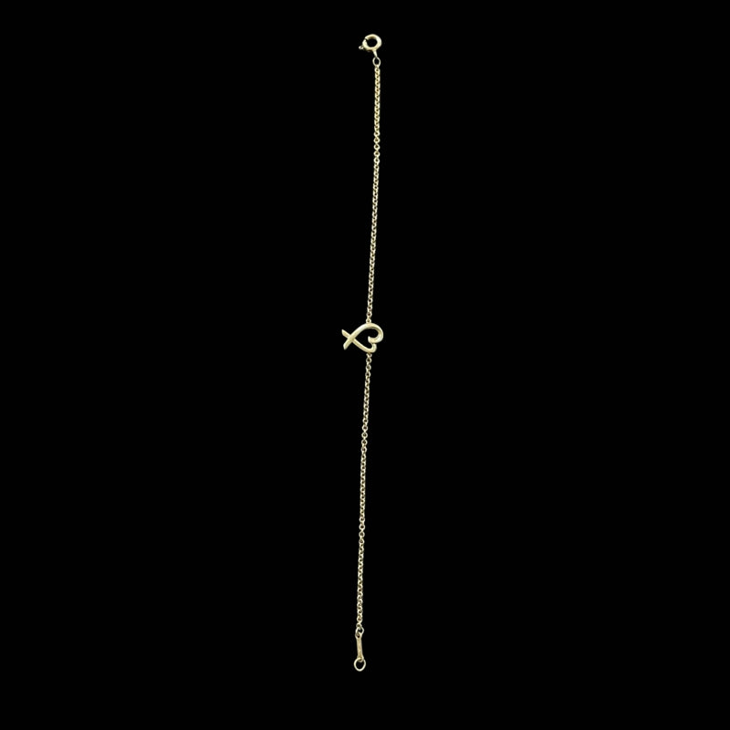 TIFFANY 925 SILVER RUBBING HEART BRACELET, WITH BOX AND STORAGE BAG