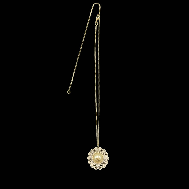 CHANEL Silver Pearl Camellia Necklace with Box