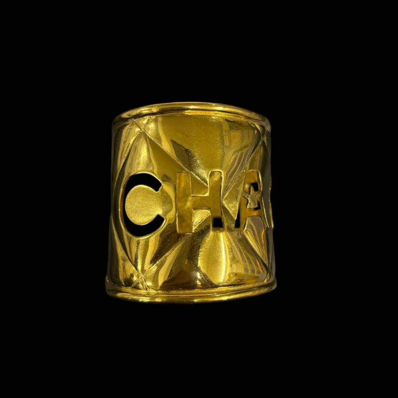 CHANEL gold plated bangle, with box