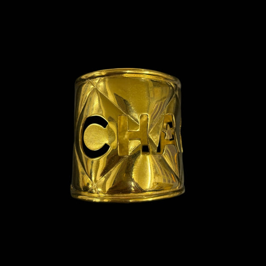 CHANEL gold plated bangle, with box