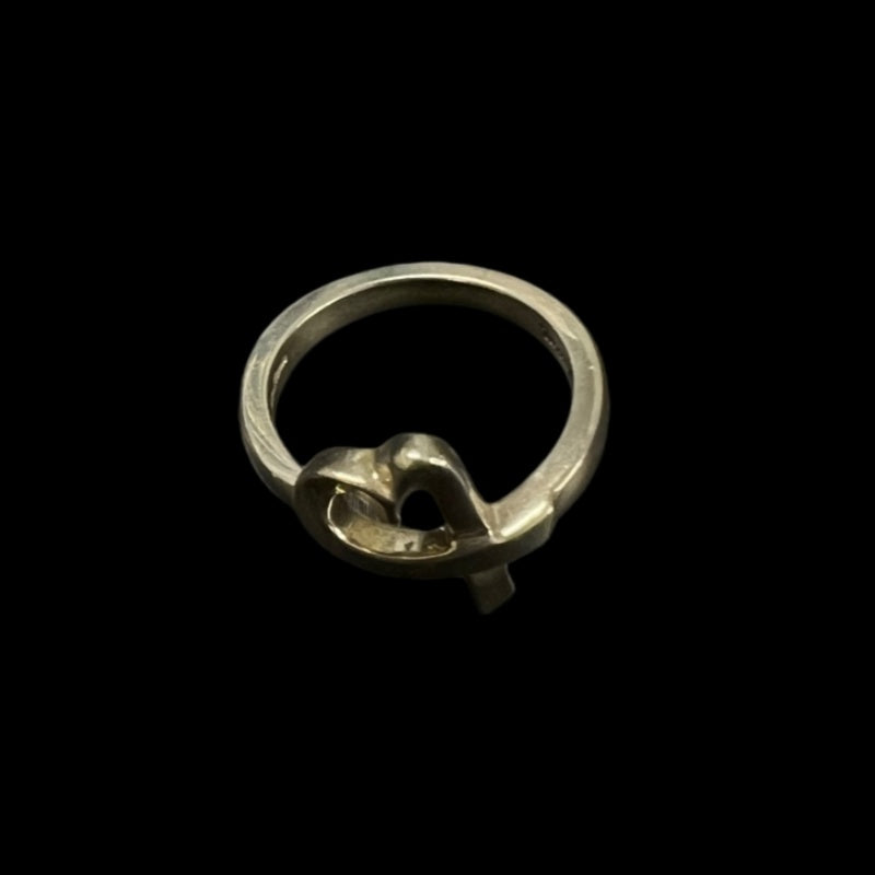 Tiffany & Co. 925 Sterling Silver Elsa Peretti Open Heart Ring, with pouch
