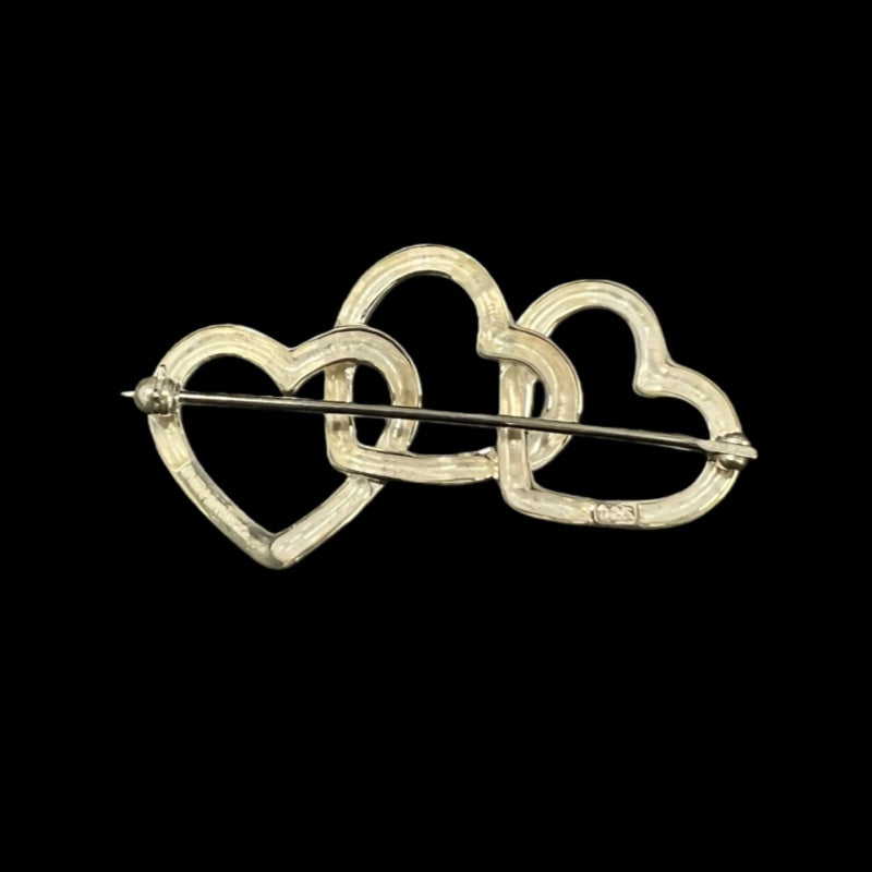 Tiffany & Co. Heart Brooch, 925 Sterling Silver, White