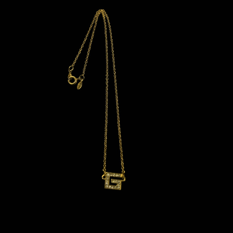 GIVENCHY Necklace, Gold Tone, Rhinestone, Alloy
