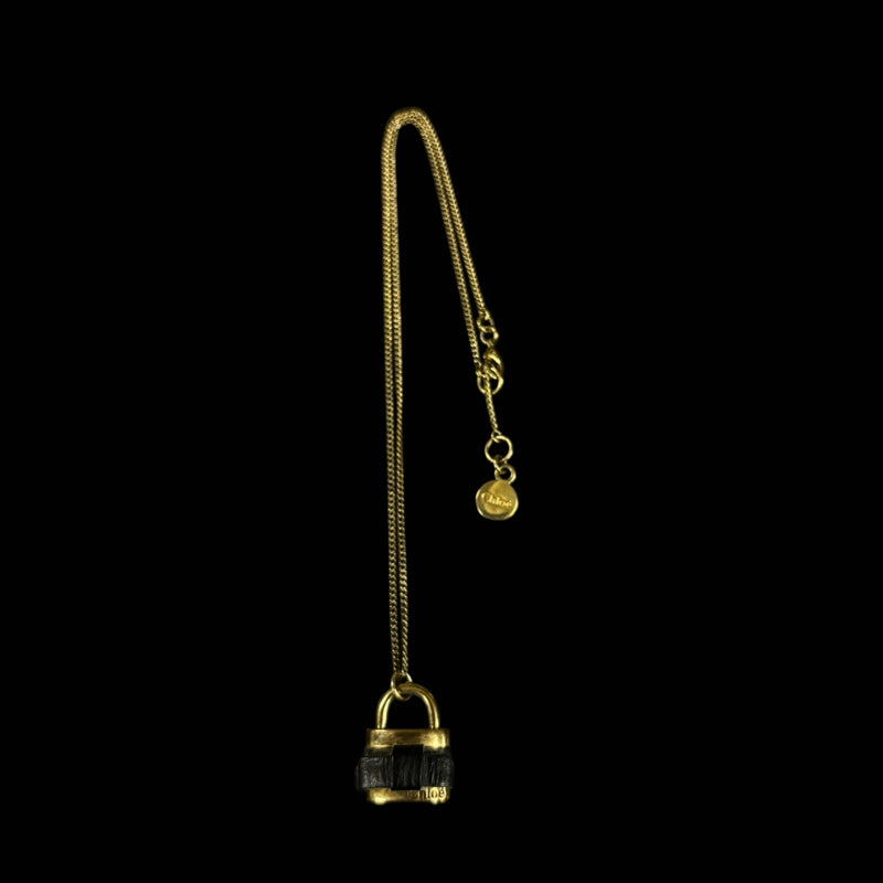 CHLOE Black Key Design Necklace, With Box And Storage Bag