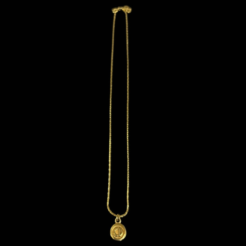 DIOR Gold Plated Round Pendant Necklace