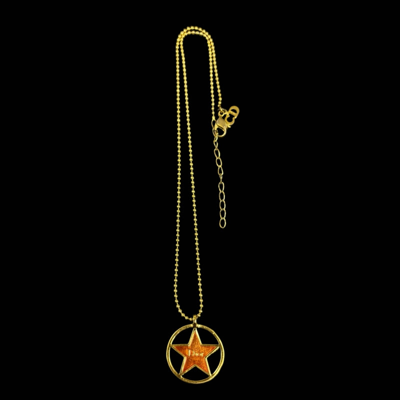 Dior Star Necklace, Gold-Tone Alloy