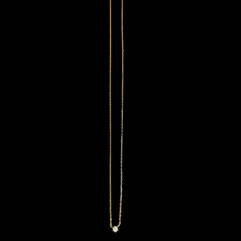 4°C Sterling Silver 925 Pink Gold Plated Necklace with Crystals