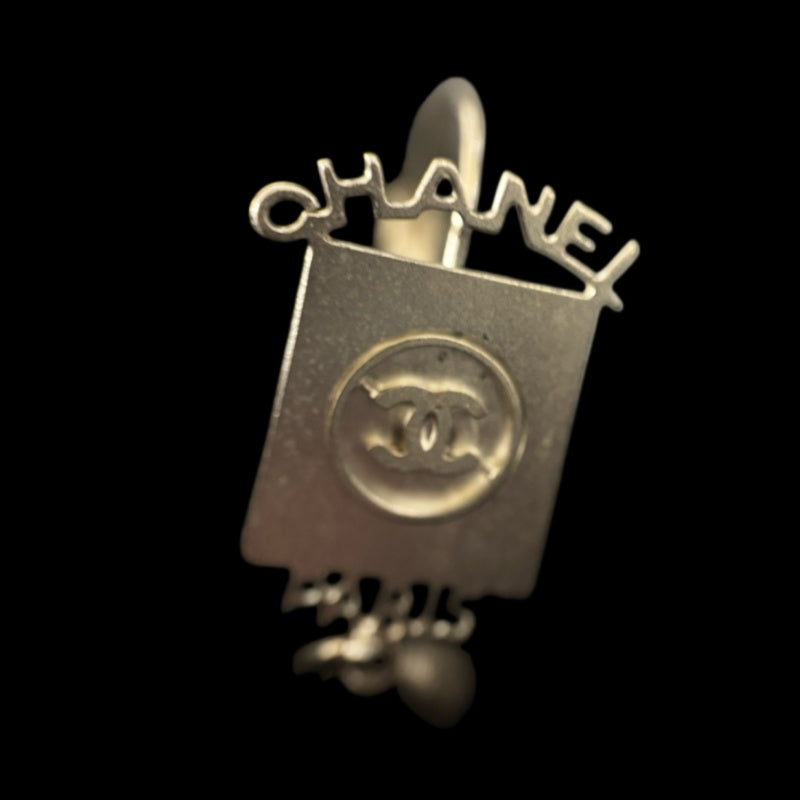CHANEL Silver Earrings with Box