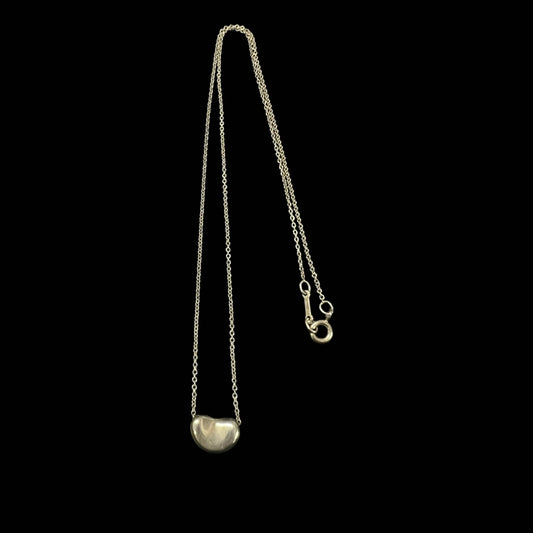 TIFFANY 925 Silver Bean Small Necklace, With Box And Storage Bag