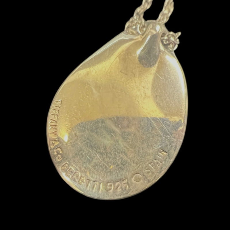 TIFFANY 925 silver lava drop pendant necklace