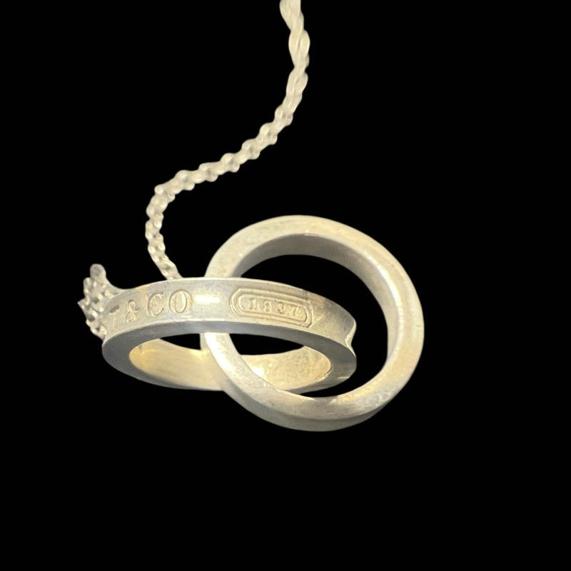 Tiffany & Co. 925 Silver Interlocking Circles Necklace, with box