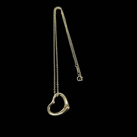 TIFFANY NECKLACE, OPEN HEART, 925 SILVER, WITH BOX AND STORAGE BAG