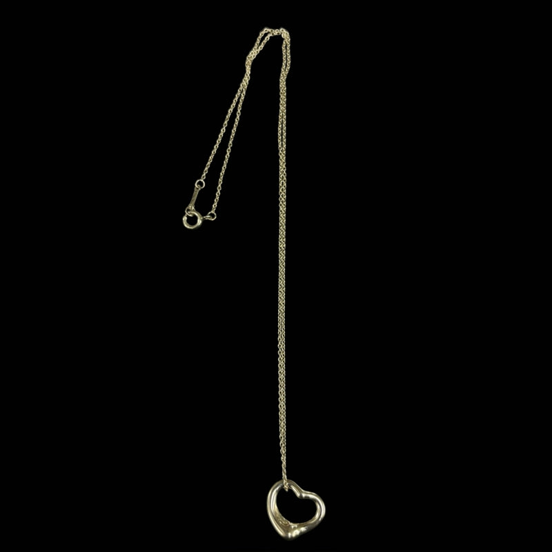 TIFFANY 925 Silver Heart Necklace, With Box And Storage Bag