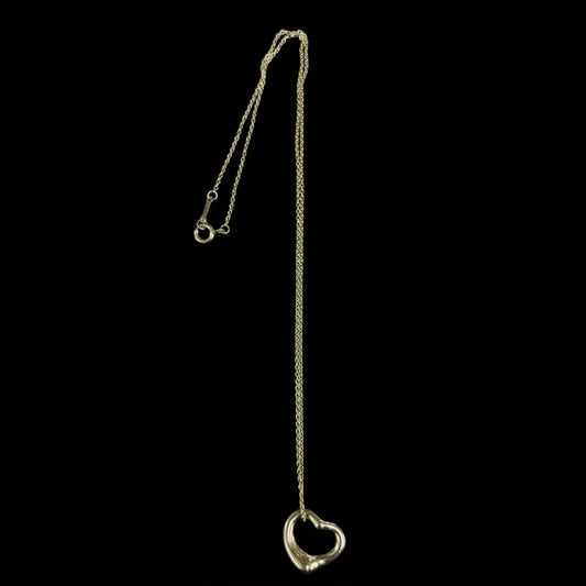 TIFFANY 925 Silver Heart Necklace, With Box And Storage Bag