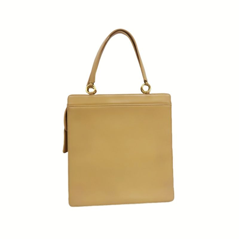 CHANEL Brown Lambskin Tote Shoulder Handbag with Guarantee Card