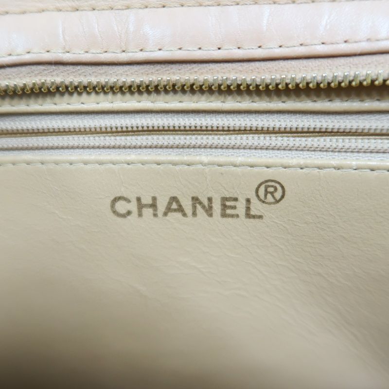 CHANEL Brown Lambskin Tote Shoulder Handbag with Guarantee Card