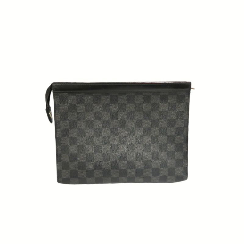 LOUIS VUITTON Damier Graphite Black PVC Clutch Bag & Pouch